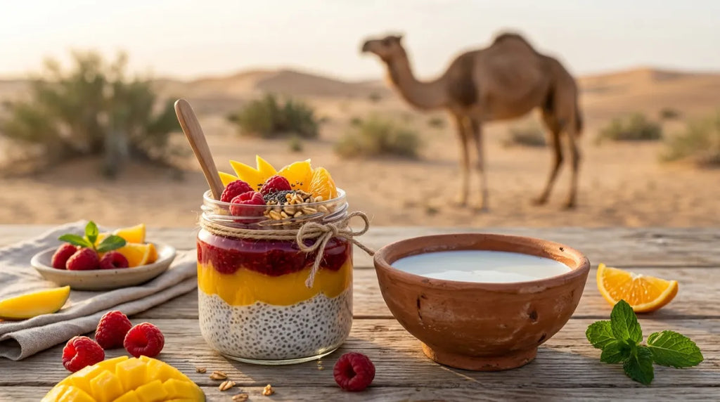 Camel Milk Recipes: Raspberry, Blood Orange & Mango Chia Cream