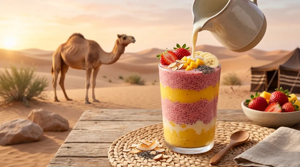 Camel Milk Recipes: Mango Strawberry Chia Smoothie